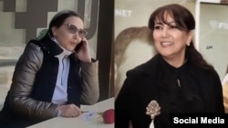 Iranian actresses Katayoun Riahi (left) and Pantea Bahram (composite file photo)