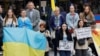 People take part in a demonstration for the return of Ukrainian prisoners of war on the first day of the Summit on Peace in Ukraine, in Lucerne, Switzerland, on June 15.