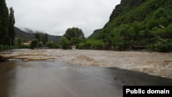 Armenia - A flooded road in Lori province, May 26, 2024.
