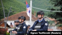 Pjesëtarë të Policisë së Kosovës në Zubin Potok. Fotografi nga arkivi.