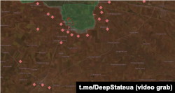 Карта проєкту DeepState із виділеним селом Роботине