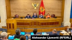 Sjednica crnogorskog parlamenta na kojoj se raspravljalo o usvajanju rezolucije o Jasenovcu, Podgorica, 28. juni 2024.