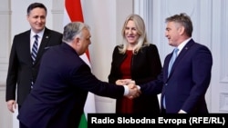 Mađarski premijer Viktor Orban s članovima Predsjedništva BiH u Sarajevu, 4. 4. 2024.