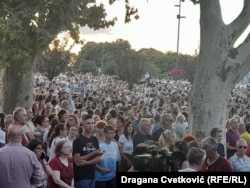 Protest la Niș, al doilea cel mai mare oraș din țară, în nordul Serbiei, 9 august.