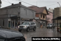 EULEX vehicles pass through what's known as the Bosnian Quarter of North Mitrovica.