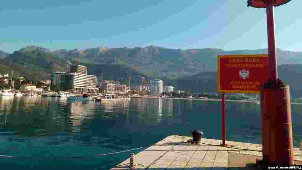 A view from the pier at Piskan toward Budva