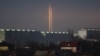 Три російські ракети, запущені по території України з Бєлгородської області Росії, які було видно на світанку в Харкові, 9 березня 2023 року