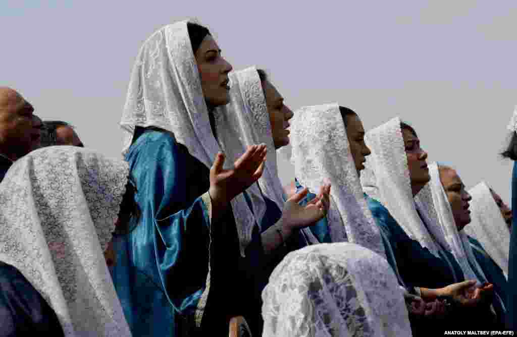 Armenian women take part in the day of prayers.