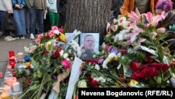 Megemlékezés Alekszej Navalnijról a szerb fővárosban 2024. február 16-án