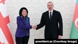 Саломе Зурабишвили и Ильхам Алиев (архивное фото)
