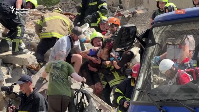 Unconscious Woman Saved From Rubble After Deadly Russian Attacks On Kyiv