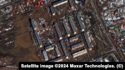 Илустрација на руската област зафатена со поплава 