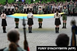 Львівські пластуни під час заходів з нагоди 111-річниці з Дня першої Пластової присяги. Львів, 22 квітня 2023 року