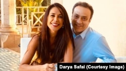 Darya Safai, a Belgian lawmaker pictured with her husband, Saeed Bashirtash, in 2023, says she received death threats from Iran.