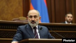 Armenia - Prime Minister Nikol Pashinian speaks in parliament, March 20, 2024.
