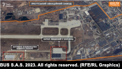 Иркутский авиационный завод на спутниковом снимке компании Airbus. Россия, май 2023 года