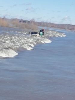 A scene from recent flooding in the Tyumen region