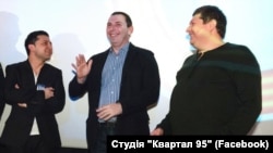 Володимир Зеленський (ліворуч), Сергій Шефір (у центрі) та Борис Шефір