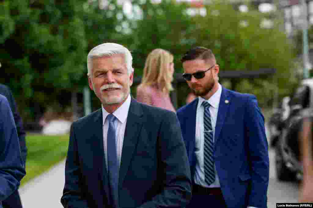 CZECH REPUBLIC -- Czech President Petr Pavel visits RFE/RL headquarters in Prague on June 14, 2023.