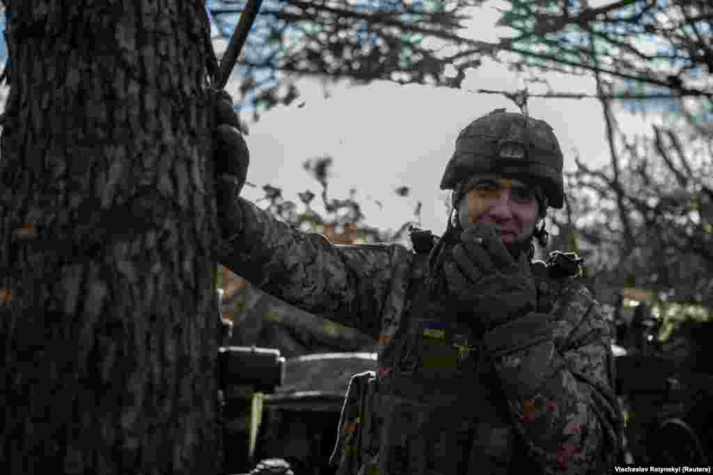A Ukrainian soldier enjoys a cigarette. Ukraine has been fending off a full-scale Russian invasion since February 24, 2022, when Russian forces overran its territory on multiple fronts.