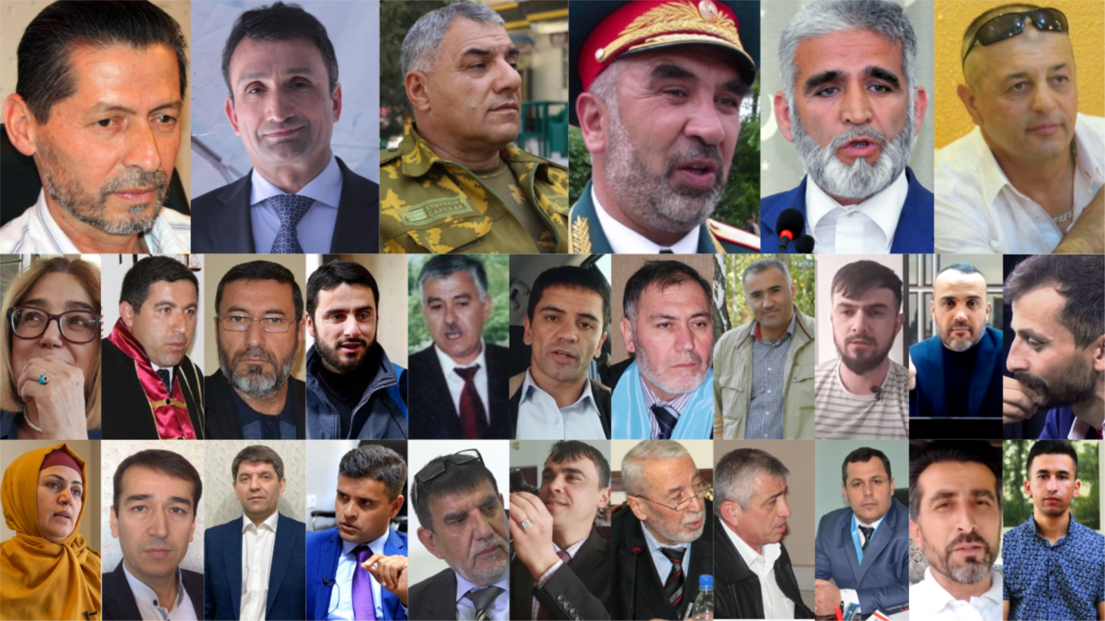 Акси баъзе аз маҳбусоне, ки ба гуфтаи худашон ва наздикону созмонҳои байнулмилалӣ ноодилона ё бо ангезаҳои сиёсӣ зиндонӣ шудаанд