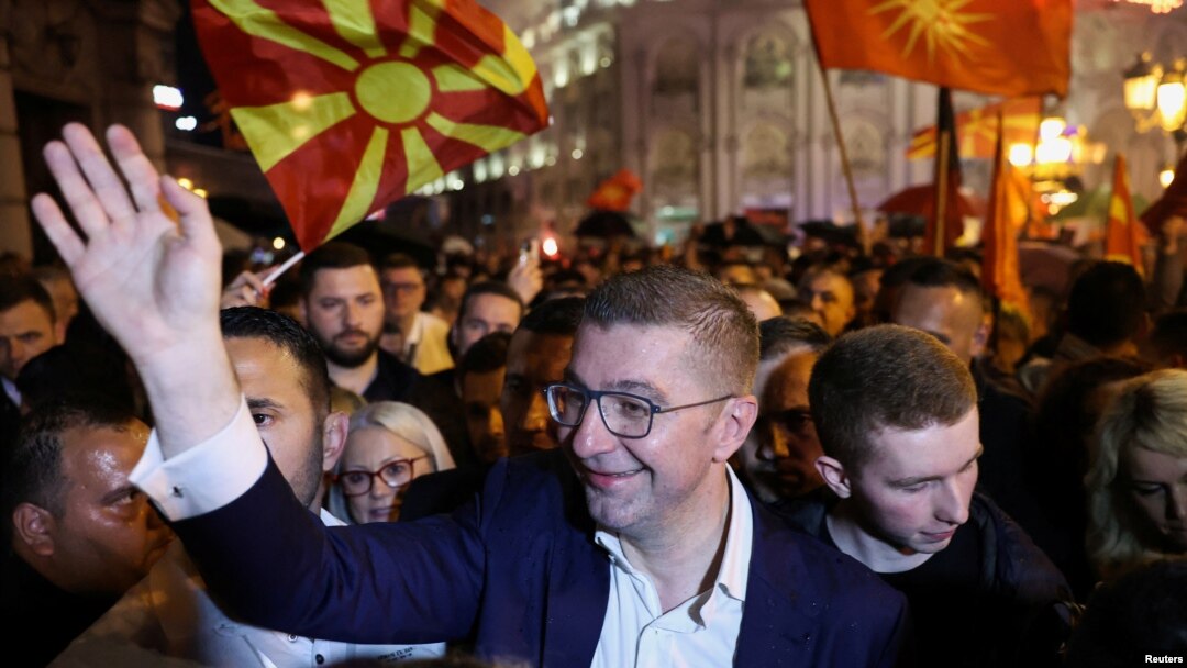 Христијан Мицкоски, претседател на ВМРО-ДПМНЕ, 8 мај 2024 година.