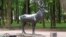 The Deer sculpture in a Smolensk park by German artist Richard Friese 