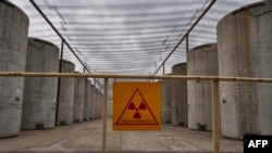 A dél-ukrajnai Zaporizzsjai atomerőmű kiégett nukleáris fűtőelemeket tároló területe 2023. március 29-én