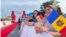 Lume adunată la ceremonia de învestire în funcție a fostei bașcane a Găgăuziei Evghenia Guțul, Comrat, iulie 2023