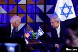 Президент США Джо Байден и премьер-министр Израиля Биньямин Нетаньяху в Тель-Авиве. 18 октября, 2023