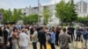 Protest advokata u Podgorici zbog napada na advokata koji je zadobio teške tjelesne povrede, 17. maja 2024. 