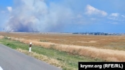 Возгорание возле мыса Чауда в Крыму, 25 июня 2024 года