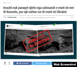 Kosovski portal Hibrid.info, koji razotkriva lažne vesti, pronašao je da su tokom poslednjih dana deljene fotografije ruskih vojnika ubijenih u Ukrajini, umesto maskiranih napadača.