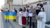 Aktivisti u blizini Ambasade Rusije u Beogradu (31. mart 2023)