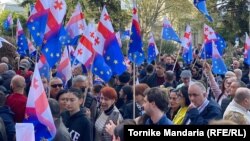 "ერთიანი ნაციონალური მოძრაობის" მიერ ორგანიზებული აქცია რუსთაველის გამზირზე 