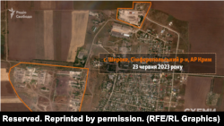 Спутниковый снимок Planet Labs за 23 июня 2023 года, на котором видна новая база армии РФ в селе Широкое вблизи Симферополя