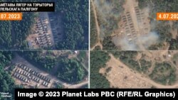 Спутниковые снимки палаточных лагерей для обучения российских мобилизованных в Беларуси