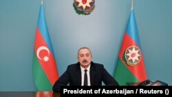 Президент Азербайджана Ильхам Алиев выступает с обращением к народу, Баку, 20 сентября 2023 г.