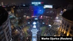 Miting al mișcării pro-democrație din Serbia înainte de alegeri 