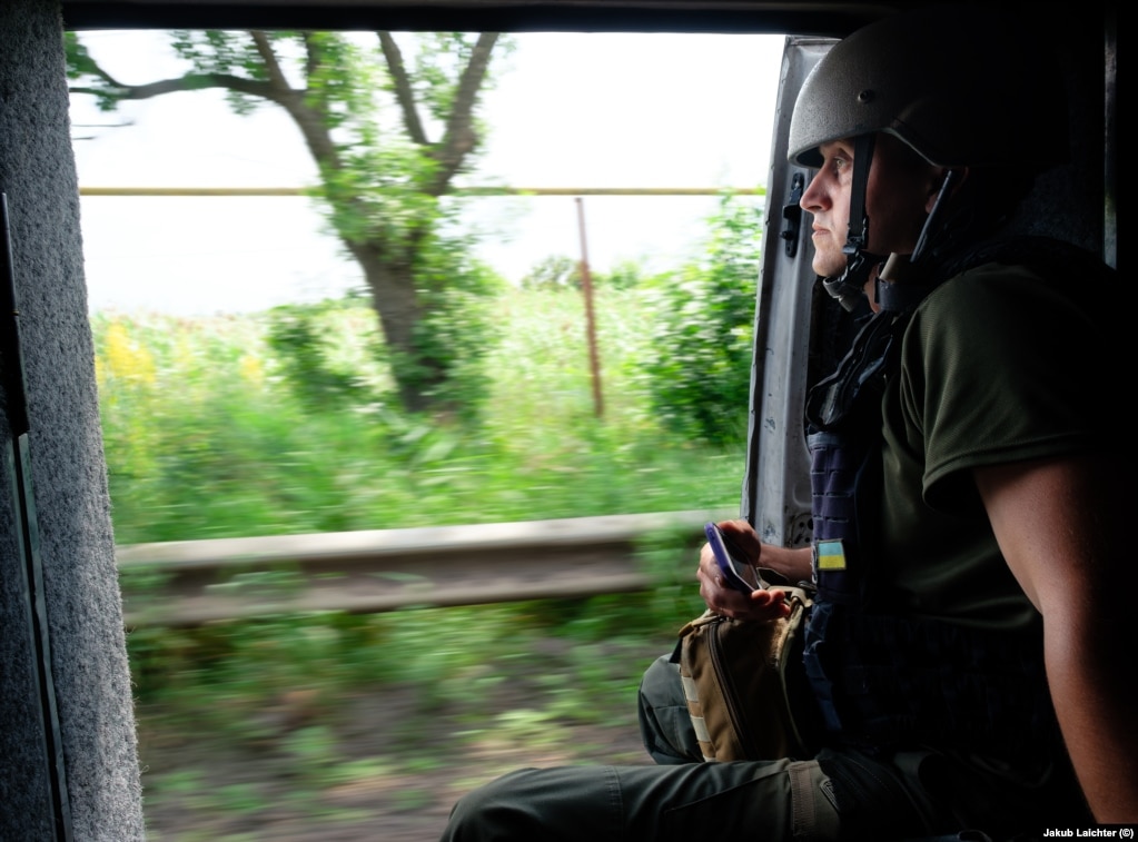 Savkevych gjatë rrugës për Avdivka, qershor 2023.