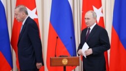 Владимир Путин и Реджеп Эрдоган после переговоров в Сочи. 4 сентября 2023 года