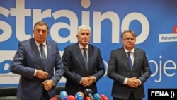 Milorad Dodik, predsjednik SNSD-a, Dragan Čović, predsjednik HDZ BiH i Nermin Nikšić, predsjednik SDP-a, ilustrativna fotografija. 