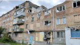 A house on on Pogranichnaya Street in Mykolayiv, Ukraine, sustained damage during a Russian missile attack on May 18.