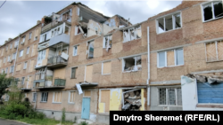 A house on on Pogranichnaya Street in Mykolayiv, Ukraine, sustained damage during a Russian missile attack on May 18.