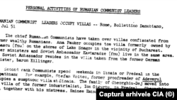 În documentele desecretizate ale CIA se vorbește despre vilele confiscate de la Snagov în care au stat în anii 50 șefii comuniști români și ambasadori ai URSS.