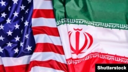 Flag of the United States of America and Iran