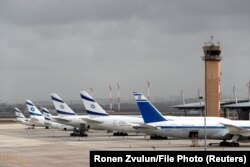 Самалёты ізраільскай кампаніі El Al у аэрапорце Тэль-Авіва, архіўнае фота