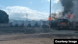 Пожар на нефтебазе в Шопокове. 20 июня 2023 года.