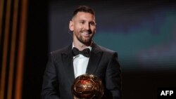 Lionel Messi na dodjeli Zlatne lopte u Parizu, Francuska, 30. oktobra 2023.
