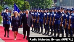 Premijer Mađarske Viktor Orban s predsjedavajućom Vijeća ministara Bosne i Hercegovine Borjanom Krišto u Sarajevu, BiH, 22. juna 2023.